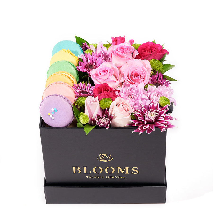 Complete Macaron & Flower Gift Box – Floral Gifts – Los Angeles delivery