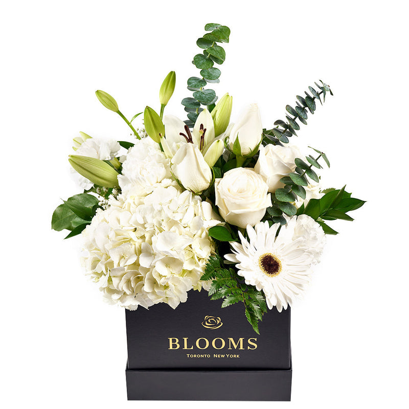 Pops of Joy Floral Centerpiece - Mixed Floral Hat Box - Los Angeles Blooms
