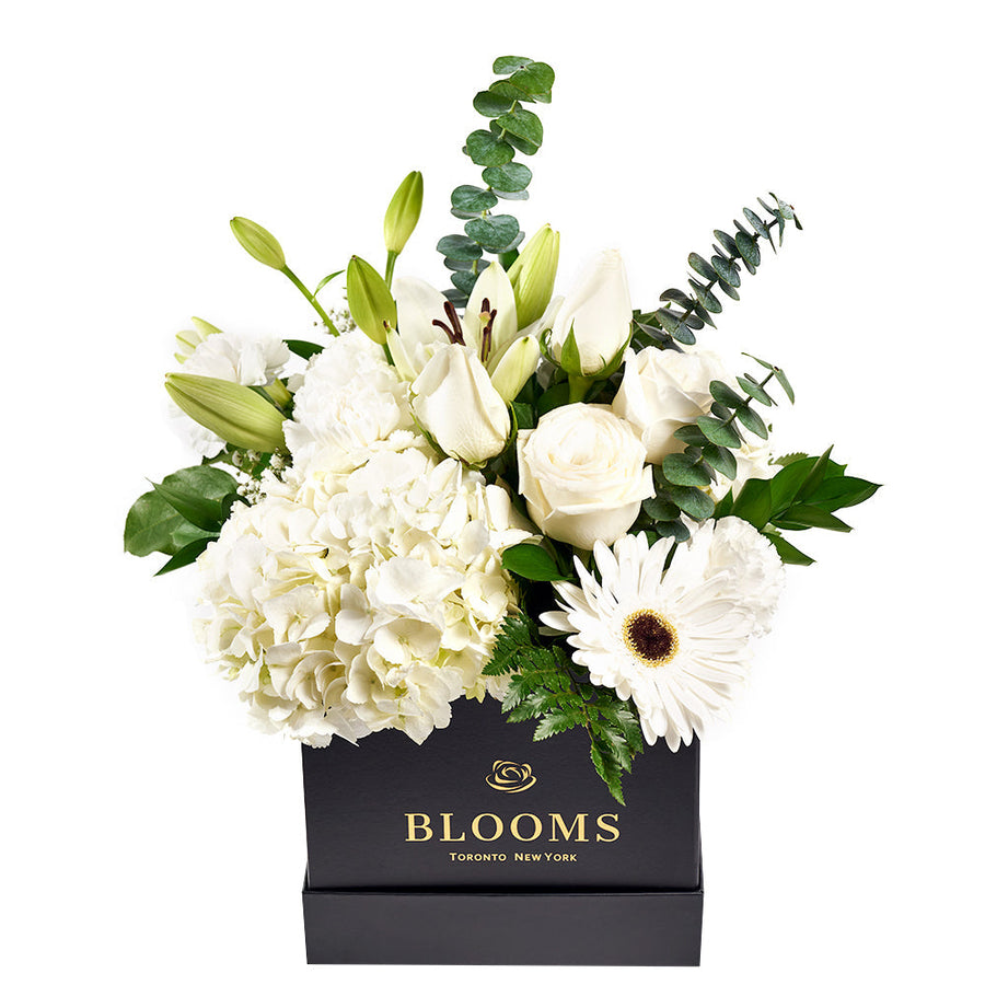 Pops of Joy Floral Centerpiece - Mixed Floral Hat Box - Los Angeles Blooms
