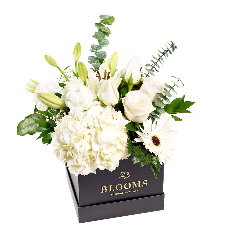 Pops of Joy Floral Centerpiece - Mixed Floral Hat Box - Los Angeles Blooms