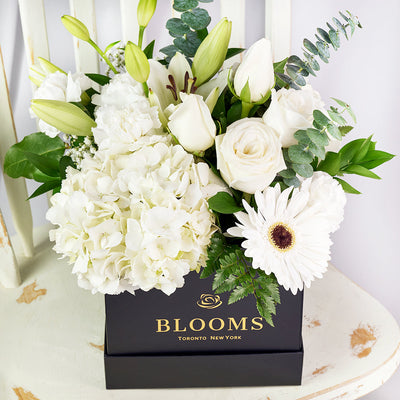 Pops of Joy Floral Centerpiece - Mixed Floral Hat Box - Los Angeles Blooms