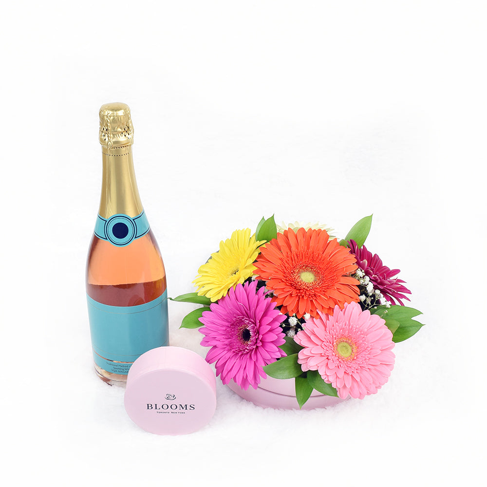 Posh Delights Champagne & Flower Gift - Los Angeles Delivery.