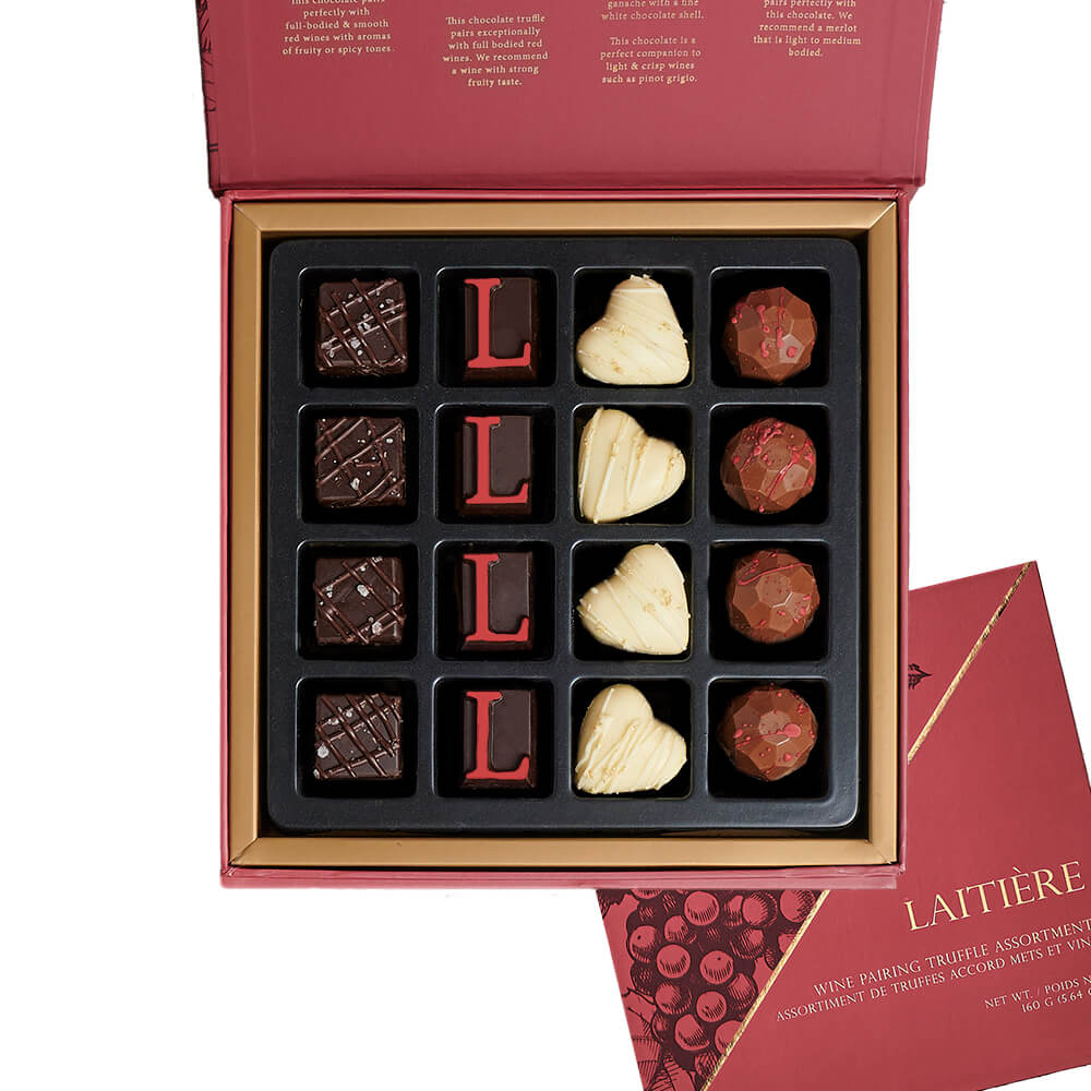 Stunning Wine & Truffle Pairing Gift, wine gift,  wine, chocolate gift, chocolate, gourmet gift, gourmet. Los Angeles Blooms