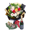 Sweet Surprises Forever Flowers & Champagne Gift.  Wine and Bouquet Gift - Los Angeles Delivery.