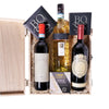 Trio of Wine Gourmet Gift Box, wine gift, wine, wine trio, chocolate gift, chocolate, cheese gift, cheese. Los Angeles Blooms
