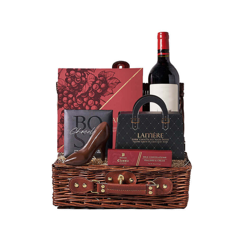 Wine & Chocolate Gift Basket from Los Angeles Blooms - Los Angeles Delivery