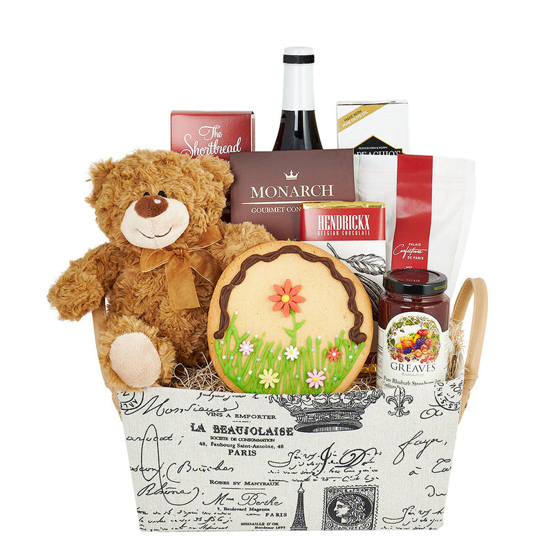 "With Love From Paris" Wine Gift Basket – Los Angeles Blooms - Los Angeles Delivery